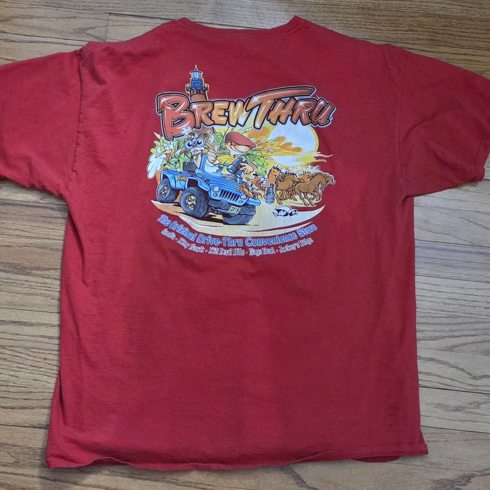 Red Graphic Brew Thru T-Shirt